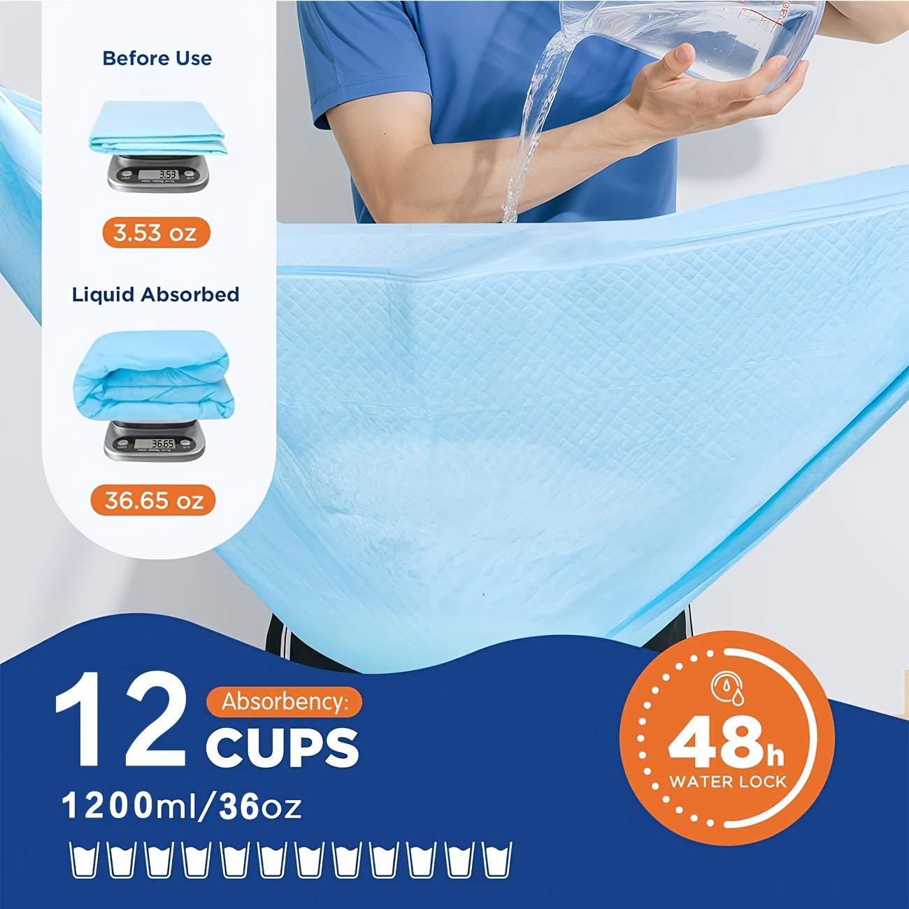 Extra Large Dog Pee Pads 58x32 Inch 40 Count – Super Absorbent Disposable Puppy Training Pads Leak-Proof for Dogs Cats Car Crate Couch