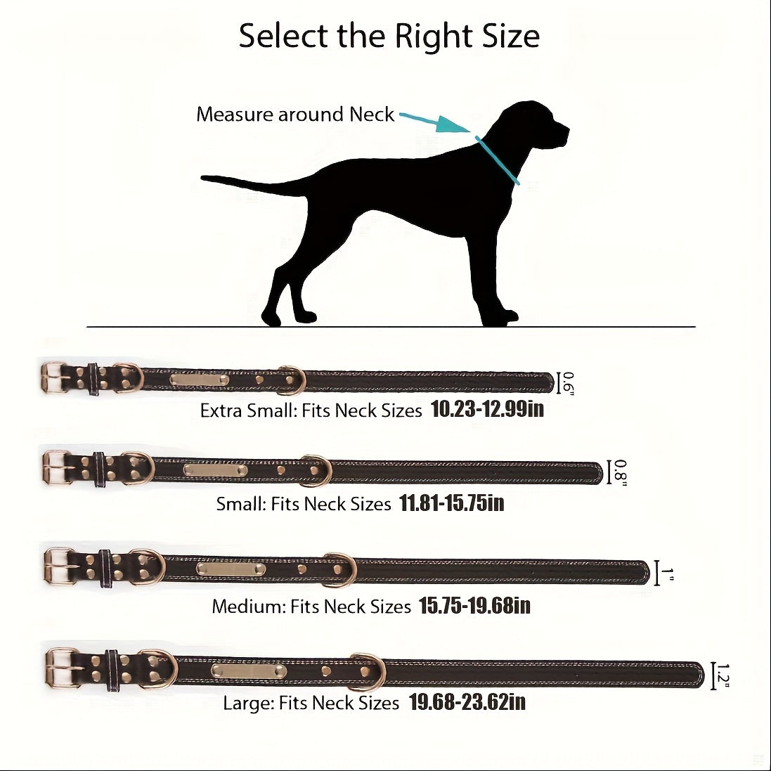 Personalized Dog Collar Custom Engraved Nameplate – Soft Synthetic Leather ID Tag Collar for All Dog Sizes, Adjustable Sizes XS-L, Coffee Brown