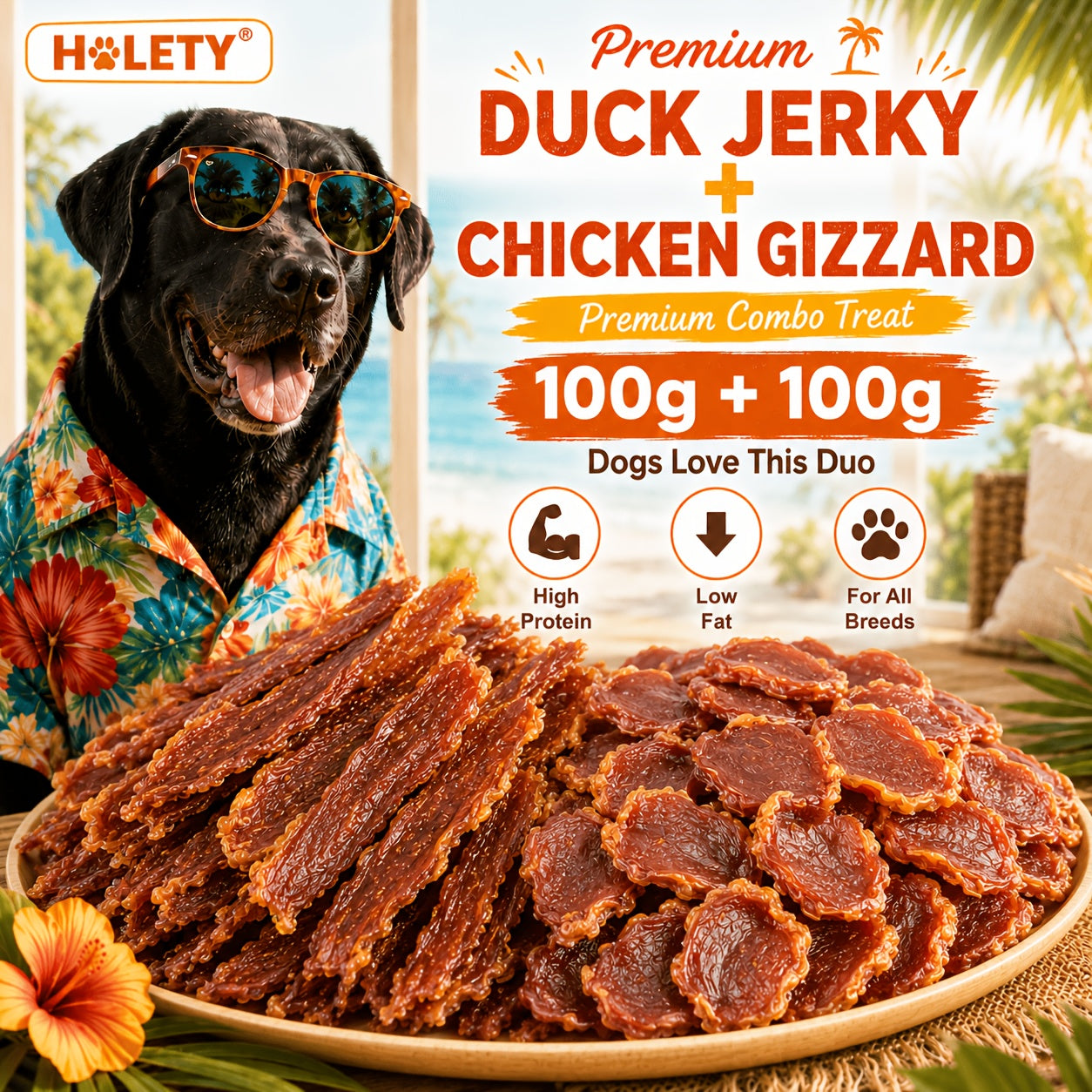 Duck Jerky Dog Treats – Chewy Natural Duck Snacks for Training & Daily Rewards, High Protein Meat Treats for Puppies & Adult Dogs, Small Medium Large Breeds, 4oz / 7oz / 1.5lb
