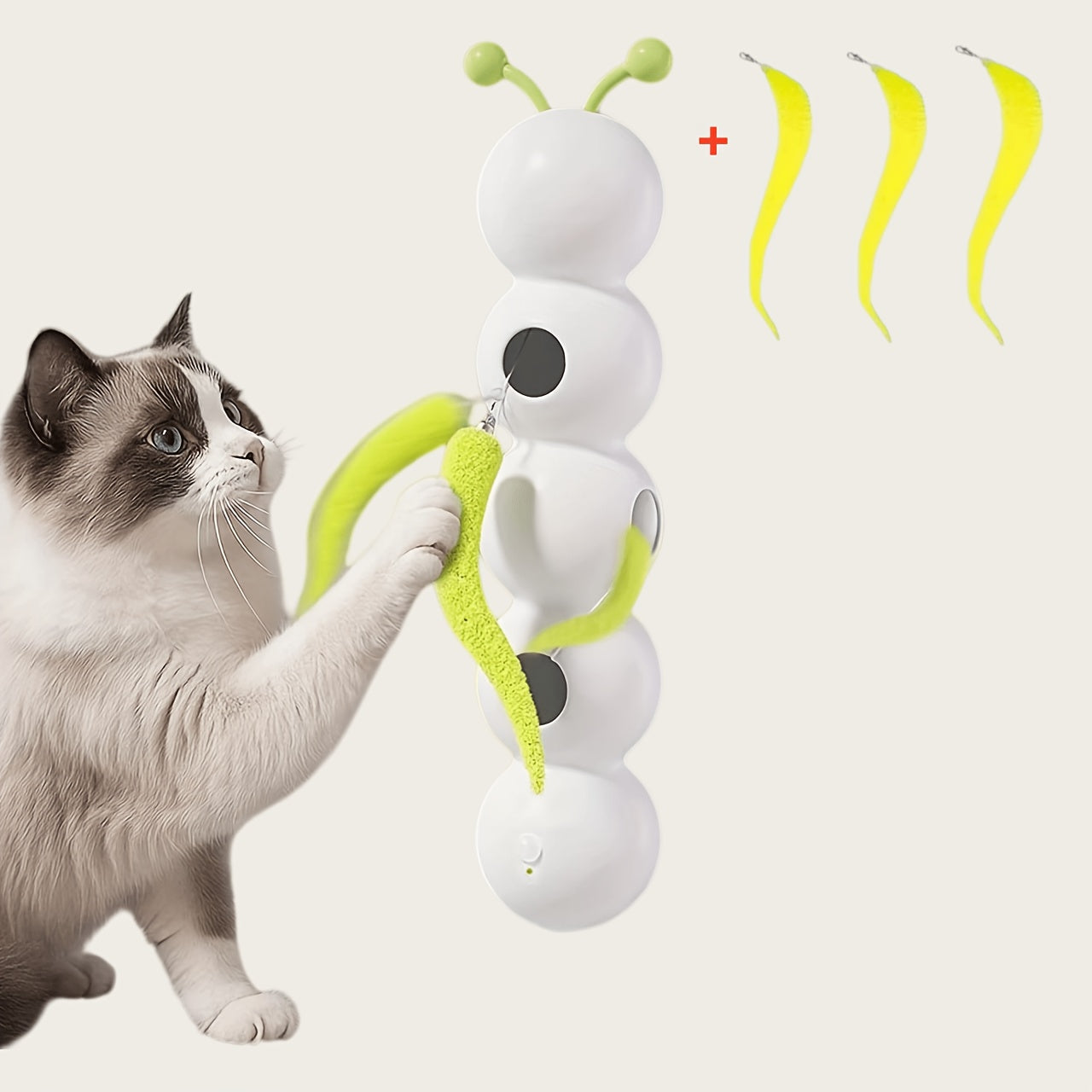 Automatic Caterpillar Cat Teaser Toy – Hands-Free Interactive Electric Cat Toy for Indoor Cats, Self-Moving Chase & Exercise Toy for Kittens & Adults
