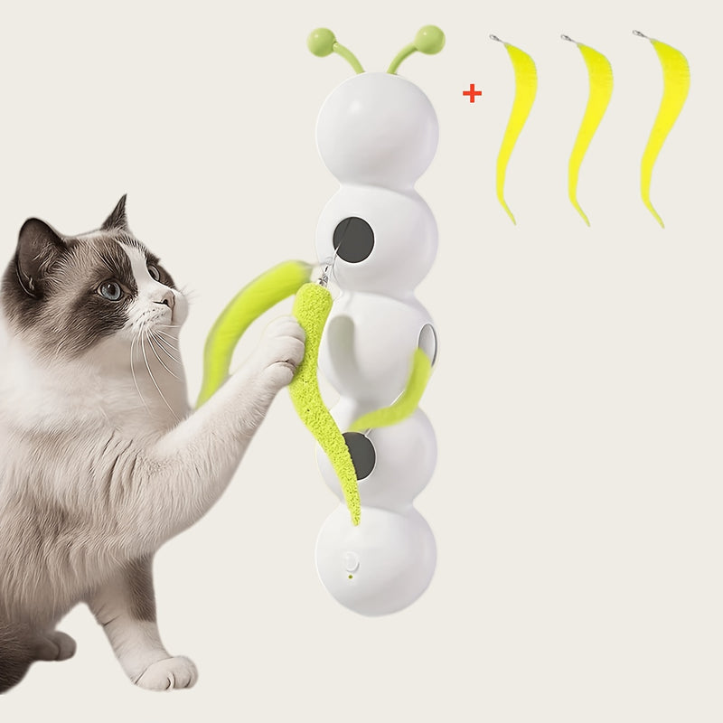 Automatic Caterpillar Cat Teaser Toy – Hands-Free Interactive Electric Cat Toy for Indoor Cats, Self-Moving Chase & Exercise Toy for Kittens & Adults