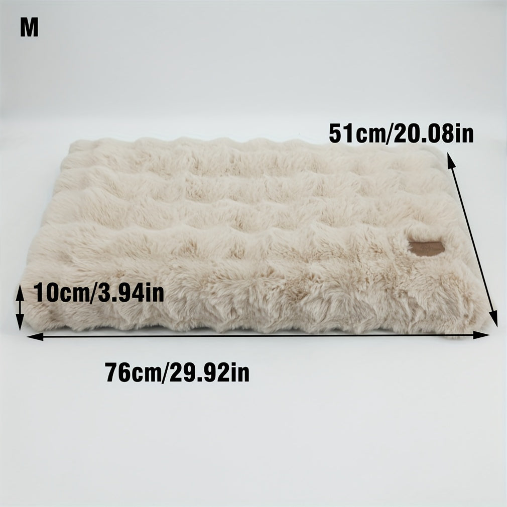 Orthopedic Dog Bed with Removable Cover – Thick Foam Base, Waffle Texture, Crate Mat for Dogs & Cats, Multiple Sizes Medium to 3XL, Grey & Khaki Beige