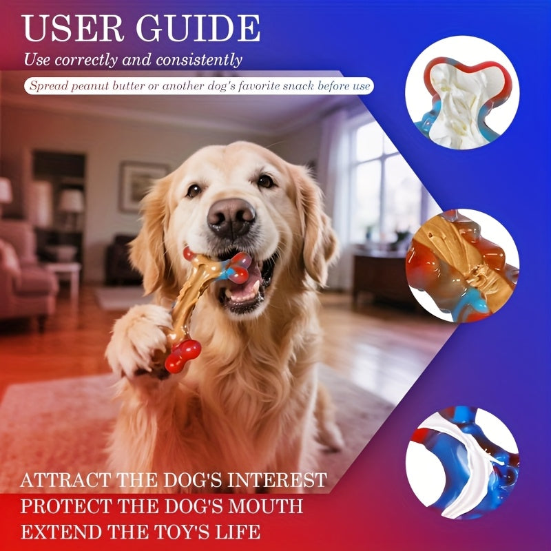 Indestructible Dog Chew Toy for Aggressive Chewers Large Breed – Durable Nylon Tough Dog Toys to Keep Dogs Busy, Teething & Heavy Chewer Safe, Red