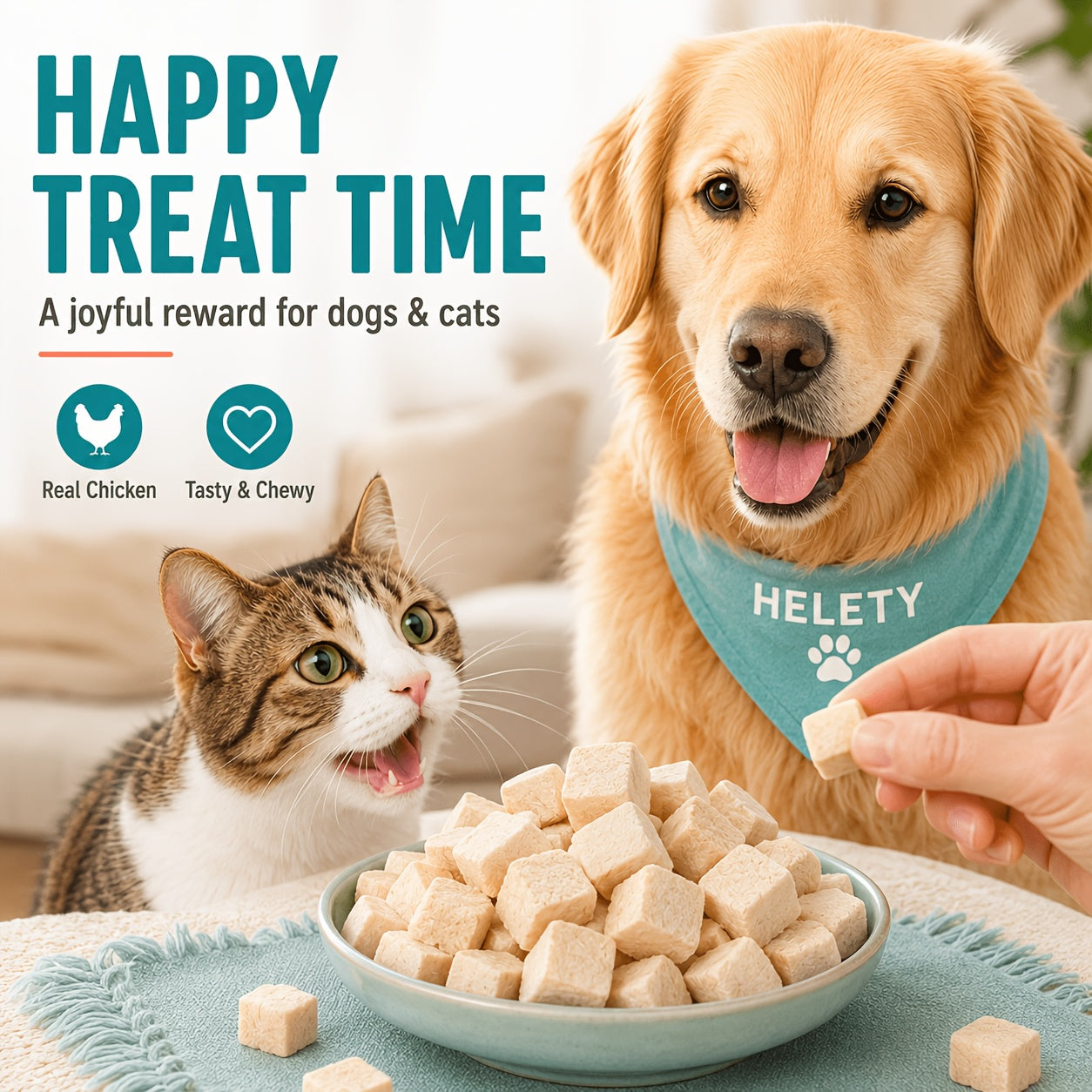 Freeze-Dried Chicken Dog Treats High-Protein Single Ingredient Natural Raw Freeze Dried Treats for Dogs 3.52oz
