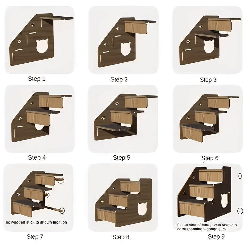 Pet Stairs for Bed and Sofa – 3 or 4 Step Non-Slip Dog & Cat Steps with Safety Railings, 15" High Ramp Staircase for Small and Medium Dogs and Cats