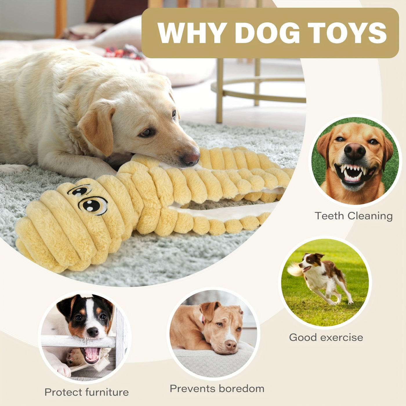 Squeaky Octopus Dog Toy – Soft Plush Stuffed Chew Toy with Squeaker for Small Medium Large Dogs, Teeth Cleaning, 6 Colors, Cute Puppy Gift