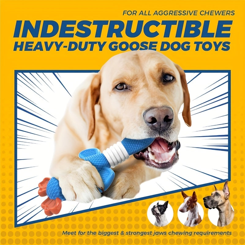 Indestructible Nylon Goose Dog Chew Toy for Aggressive Chewers – Durable Tough Teething Toy for Large & Medium Dogs, Heavy Duty Dental Bone