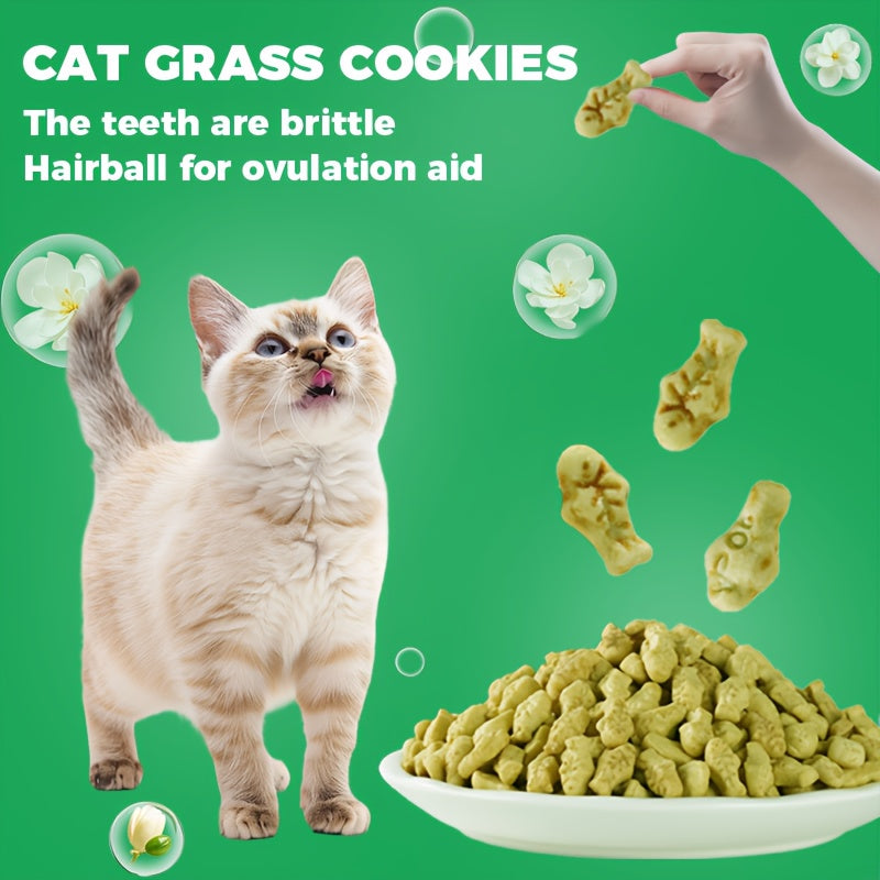 Fish-Shaped Cat Treats Grain-Free Hairball Control Cleans Teeth Boosts Energy Natural Ingredients Cat Snack 150g 5.29oz