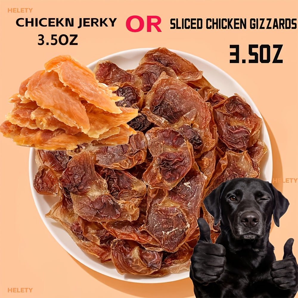 Chicken Gizzard Jerky Dog Treats – Chewy Sliced Chicken Snacks for Training, Travel & Everyday Rewards, High Protein Natural Dog Treats for All Breeds