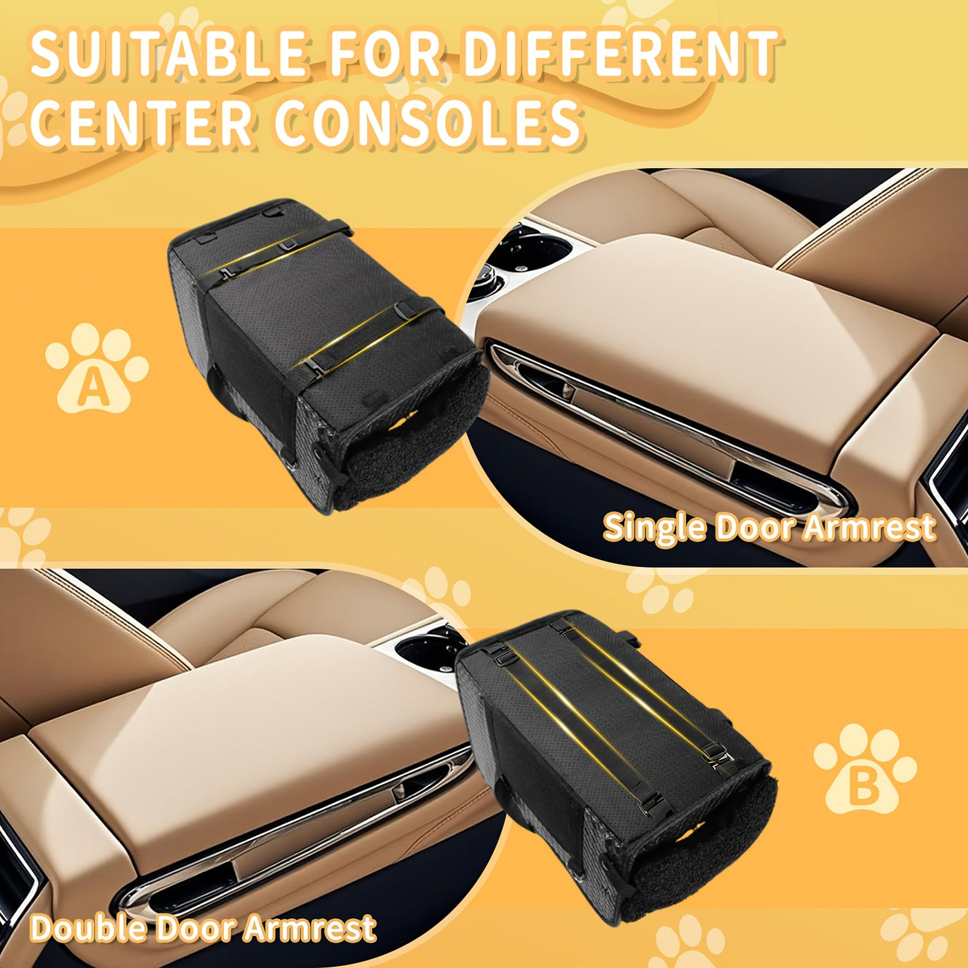 Center Console Dog Car Seat Booster – Portable Cozy Pet Car Seat for Small Dogs & Cats with Breathable Mesh Safety Harness Soft Padding, Universal Armrest Fit