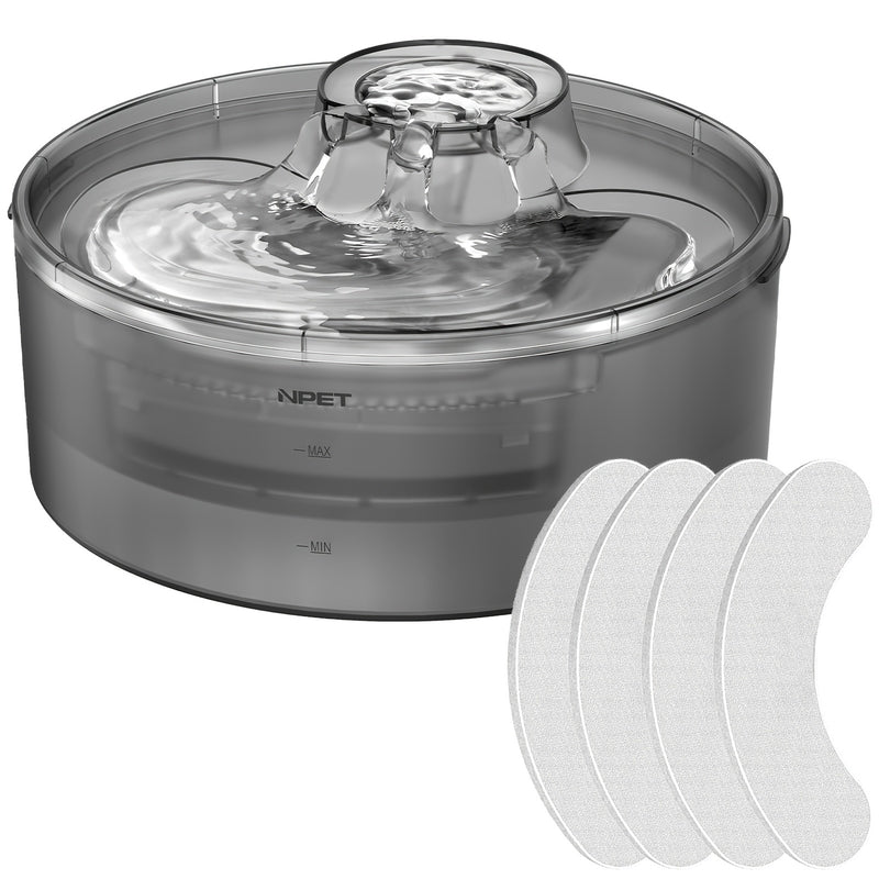 Automatic Pet Water Fountain 1.3-2 Gallon USB Low Voltage with Splatter Guard & Cleaning Kit - Dog Cat Multi-Pet Drinking Dispenser