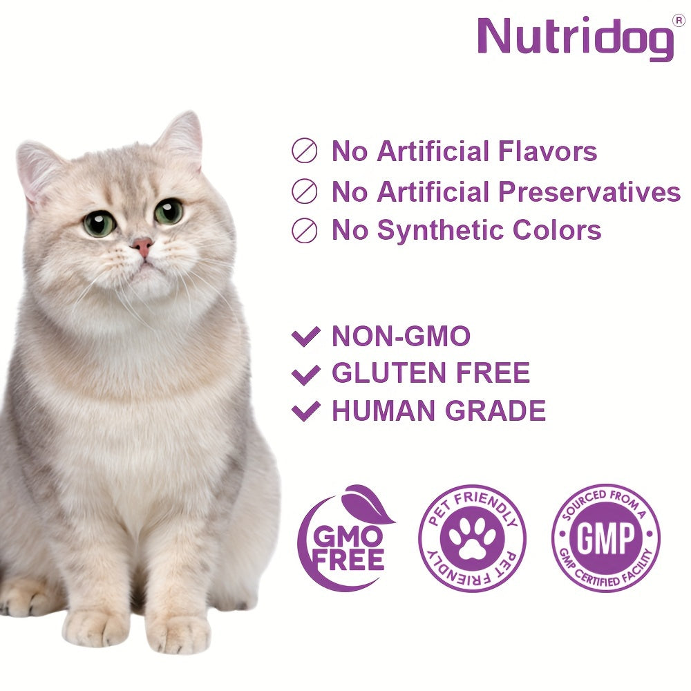 Cat Hairball Control Soft Chews 100ct – Digestive Support Supplement for Cats, Salmon Flavor, Herbal Formula