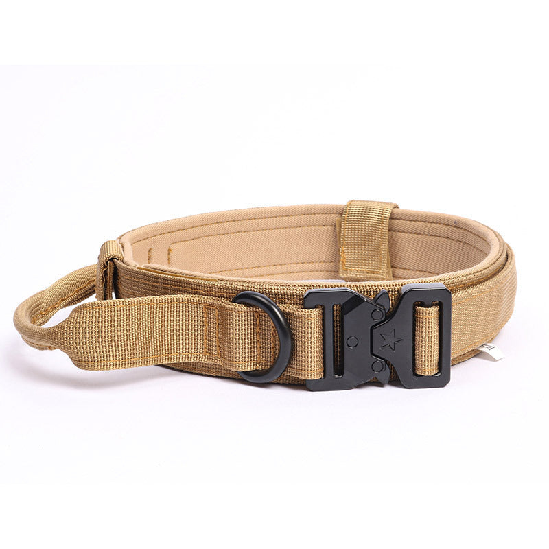 Heavy Duty Tactical Dog Collar with Handle & Quick-Release Metal Buckle - Wide Nylon Collar for Medium & Large Dogs, M/L/XL, Training Outdoor Agility Search Rescue