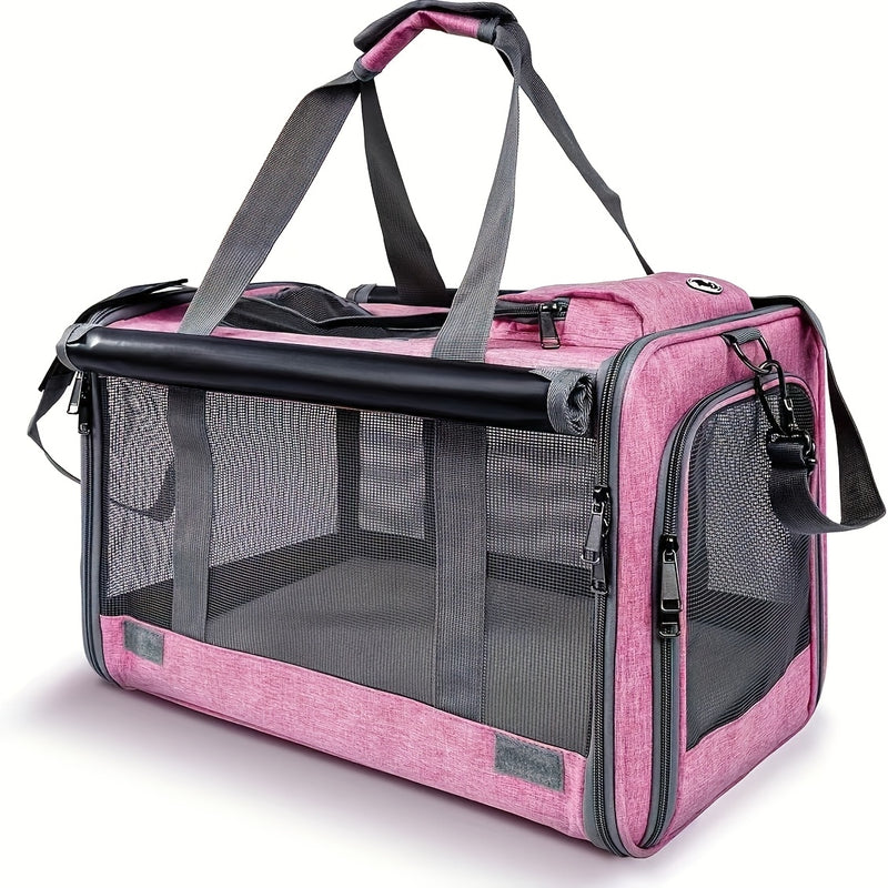Airline Approved Soft-Sided Pet Carrier for Large Medium Cats & Small Dogs – Breathable Collapsible Travel Bag, Multiple Colors, Optional Combo with Bowls & Pet Glove