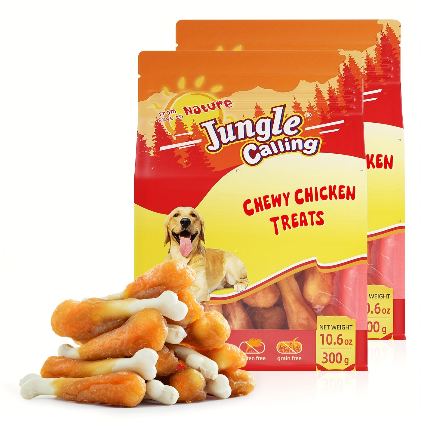 Chewy Chicken Dog Treats Rawhide Free Real Chicken Calcium Bone Cleans Teeth Freshens Breath Natural Dog Training Treat 21oz 31oz