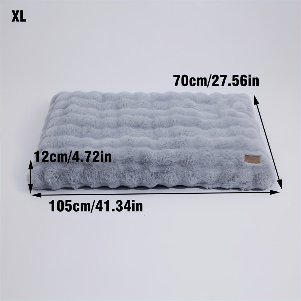 Orthopedic Dog Bed with Removable Cover – Thick Foam Base, Waffle Texture, Crate Mat for Dogs & Cats, Multiple Sizes Medium to 3XL, Grey & Khaki Beige
