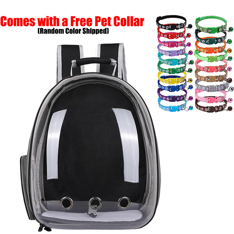 Cat Backpack Transparent Space Capsule – Portable Breathable Pet Carrier Bag for Cats & Small Dogs, Airline-Style Travel Bag for Going Out, Bonus Pet Accessories Included