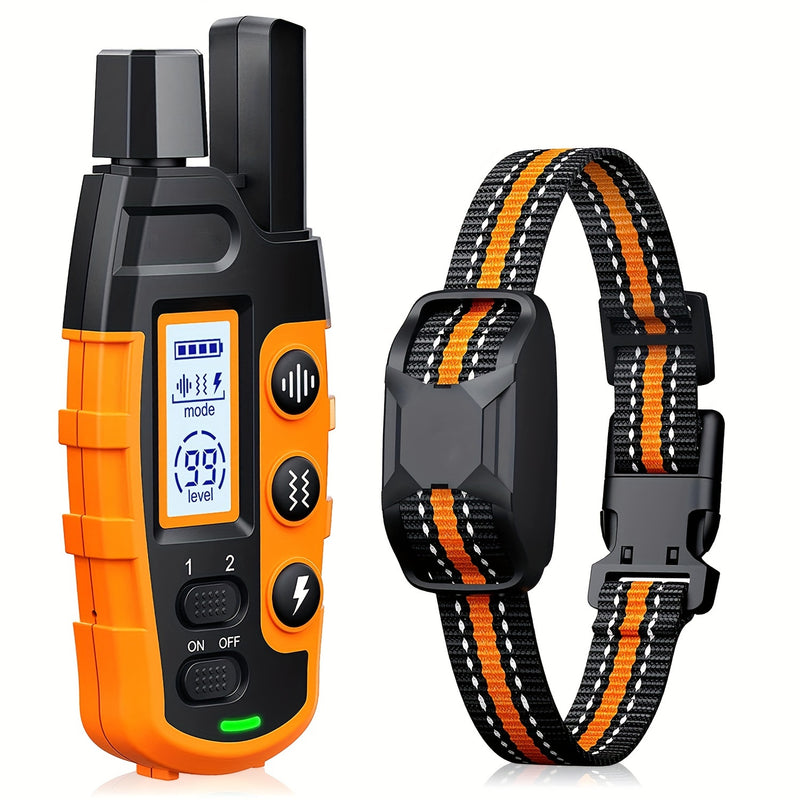 Dog Training Collar with Remote - Rechargeable E-Collar with Beep Vibration Shock Modes, Waterproof, Long Range Control for Small Medium Large Dogs, Safe Obedience Training Tool