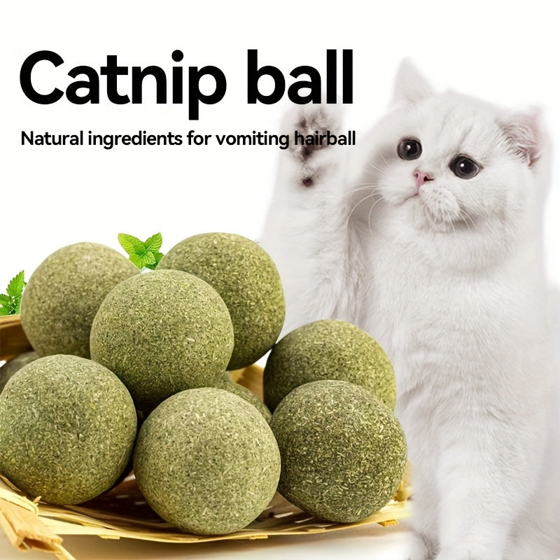 Catnip Silvervine Balls for Cats – 6pcs Extra Energy Interactive Cat Toy Balls, Natural Catnip & Silvervine Blend, Stress Relief & Enrichment for Indoor Cats