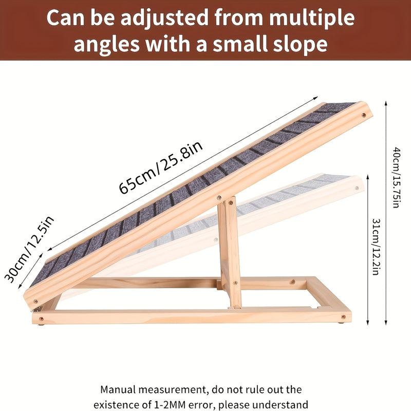 Foldable Pet Ramp Stairs for Sofa & Couch – Adjustable Height 15.75" Compact Dog Cat Ladder for Small & Medium Pets, Barrier-Free Non-Slip Steps