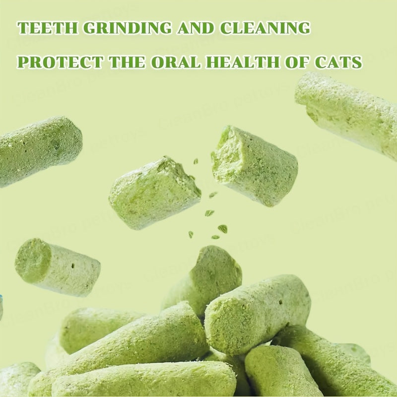 Cat Grass Sticks for Hairball Control – Freeze-Dried Catnip Treats with Instant Granules & Hair Cream Tablets for Indoor Cats | 15pcs / 3x5pcs Pack