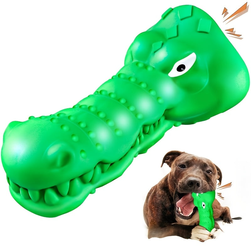 Crocodile Dog Chew Toy for Aggressive Chewers – Durable Nylon Squeaky Chew Toy for Large Medium Small Dogs, Milk Flavored Teeth Cleaning Indestructible Dog Toy, Boxing & Head Styles