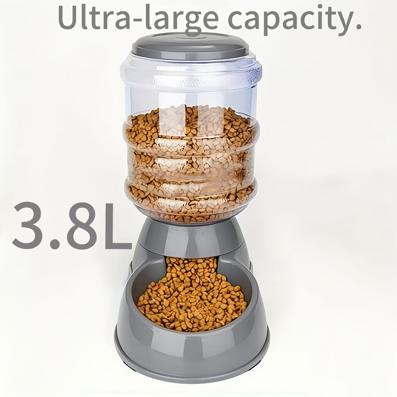 Gravity Pet Feeder & Water Dispenser 1 Gallon – No Battery Automatic Dog Cat Food Bowl Station, Durable BPA-Free PP, Small Medium Pets