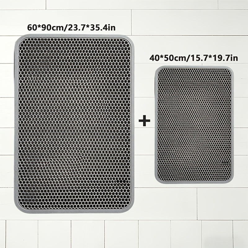 Cat Litter Mat Double Layer EVA Non-Slip Waterproof Washable Soft Litter Trapping Mat for Litter Box Easy to Clean Multiple Sizes