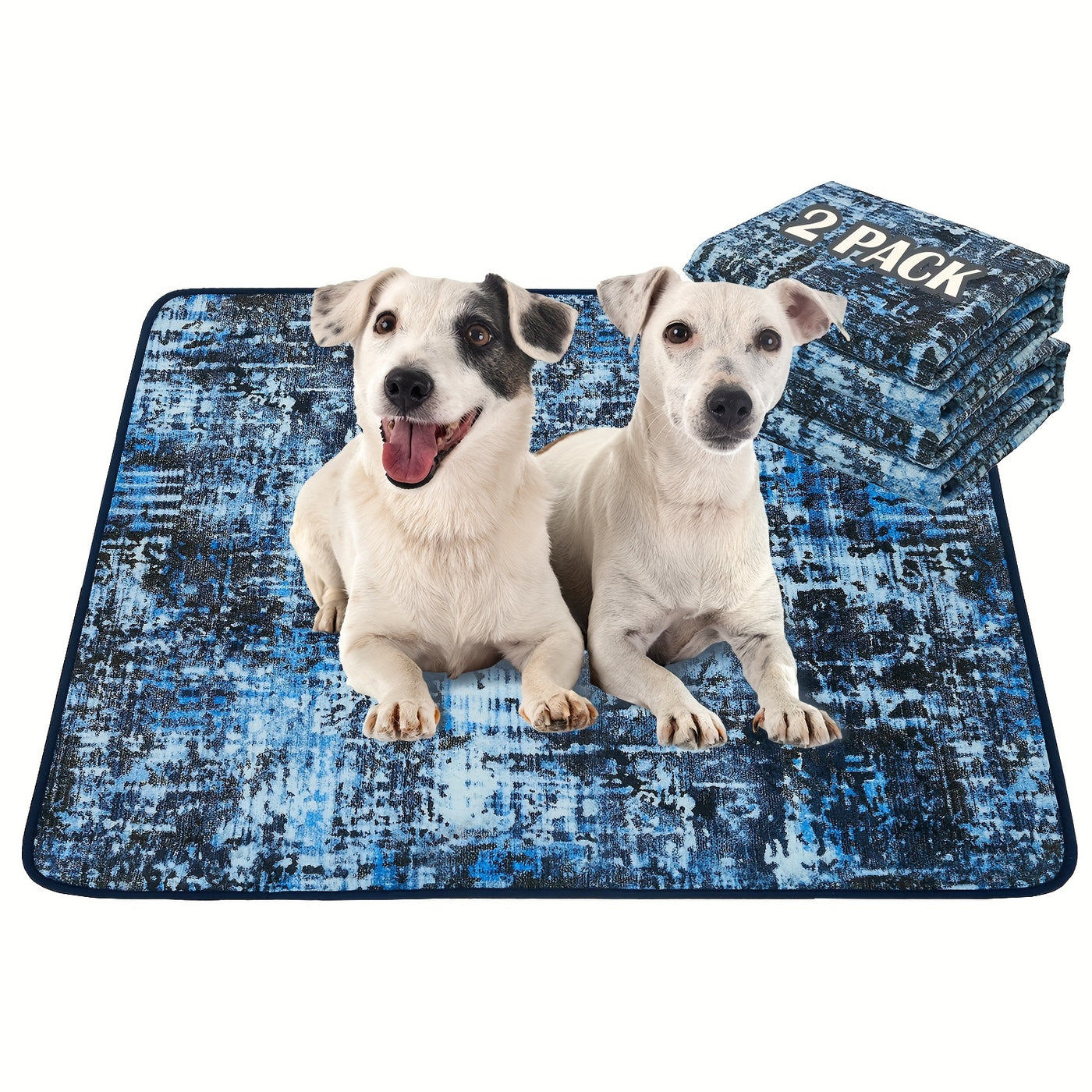 Washable Pee Pads for Dogs 2-Pack Reusable Puppy Training Pads 36x41 Inch Super Absorbent Leakproof Non-Slip Potty Pads for Floor Crate and Couch – Tie Dye Whelping Mat