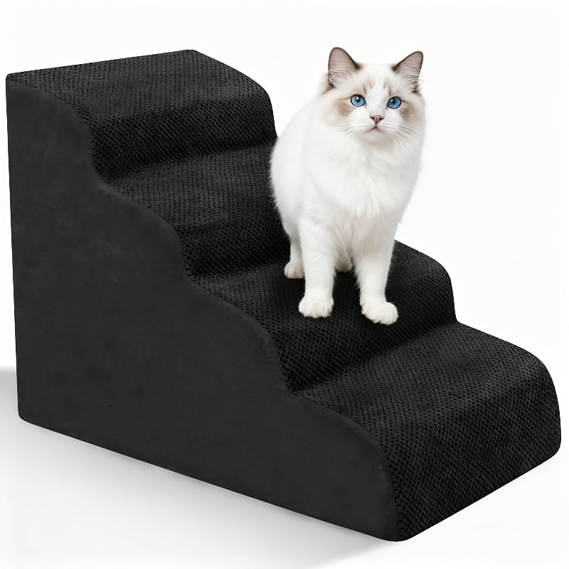 Dog Stairs for Small Dogs - Extra Wide High Density Foam Pet Steps with Non-Slip Bottom, Soft Cushioned Ramp for High Beds Couch Sofa, 2/3/4 Steps for Elderly & Injured Dogs