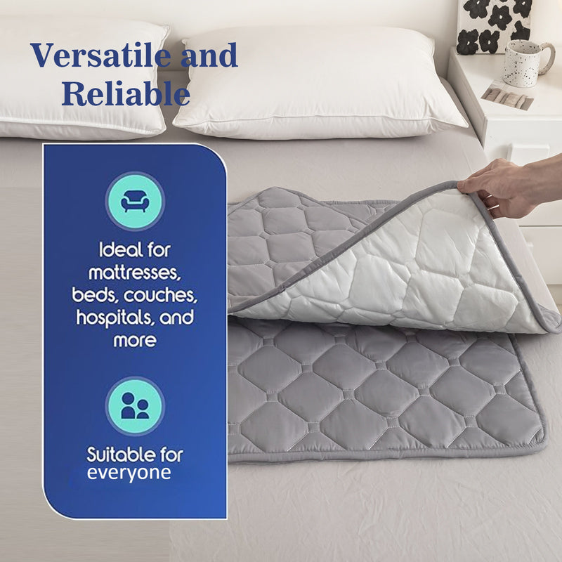 Reusable Washable Incontinence Pads Ultra Absorbent Quick Dry Bed Pads for Adults and Home Care – Waterproof Underpad in Pink Deep Gray White Light Gray Khaki Sizes 20x28 to 39x59 Inch
