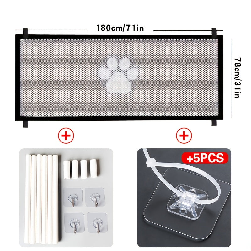 Portable Folding Pet Gate & Dog Isolation Fence – Foldable Mesh Safety Net for Indoor Dog & Cat Separation