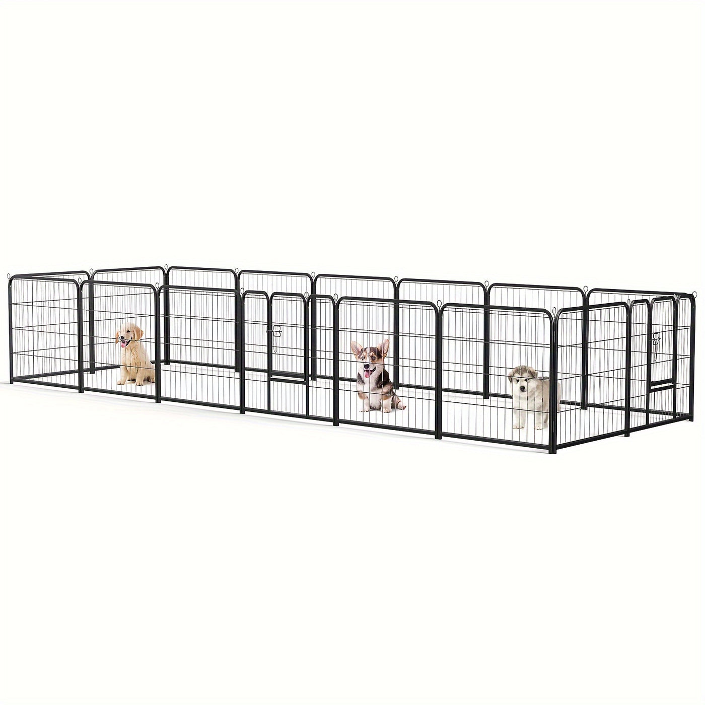 Dog Playpen Pet Exercise Pen 8 or 16 Panel – 24"/32"/40" Indoor Outdoor Puppy Fence for Small Medium Large Dogs, Sturdy Foldable Dog Yard