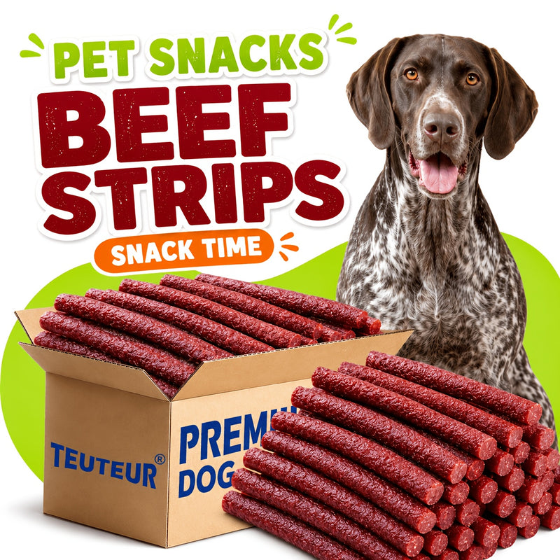 Beef Stick Dog Treats – Wind-Dried Beef, Beef Tendon Sticks & Beef Blocks, High Protein Grain-Free Long-Lasting Chews for Puppies & Adult Dogs, All Breeds, 5oz