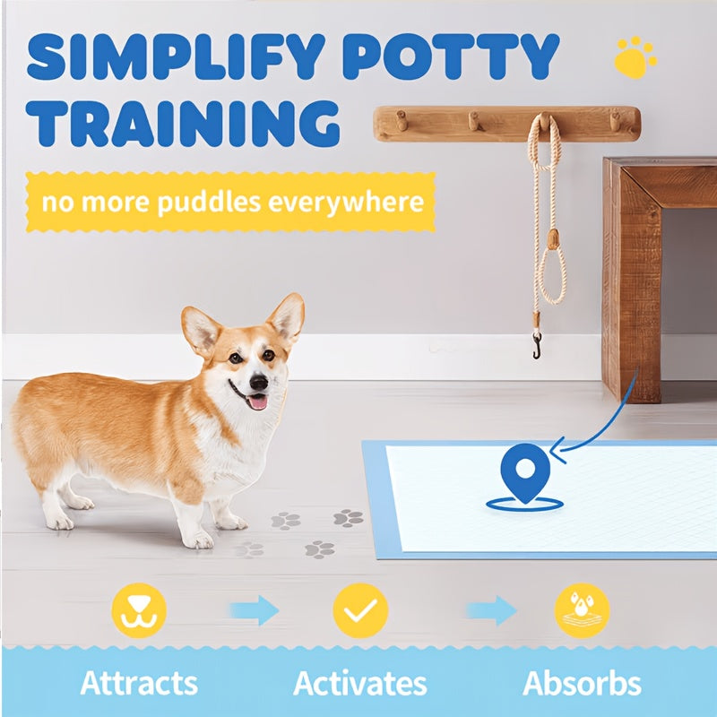 Super Absorbent Disposable Pet Pee Pads 23.6x23.6 Inch - Leak-Proof SAP Training Pads for Puppies Dogs Cats Rabbits, 50/100/200 Count Bulk Pack