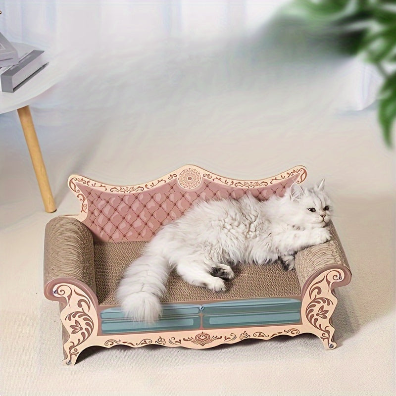 L-Shaped Cat Scratching Board Sofa – Chaise Lounge Cat Scratcher Couch Bed, Wear-Resistant Non-Shedding Sisal, Vertical & Horizontal Scratch, Furniture Protector for Large Cats
