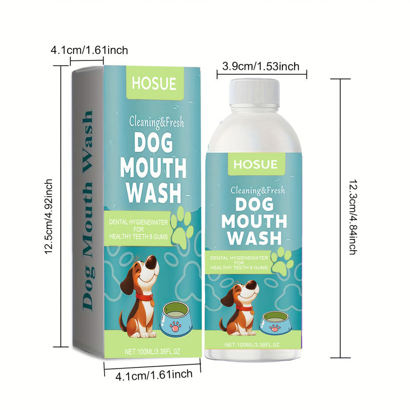 Dog Mouthwash for Fresh Breath 100ml – Peppermint Natural Dental Water Additive Oral Care Liquid for Dogs