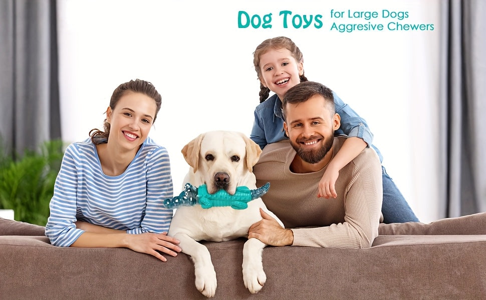 Indestructible Dog Chew Toy for Aggressive Chewers – Crocodile Shape Milk Flavor, Dental Cleaning, Large Medium Dogs 20-100 lbs, Durable Tough Chew