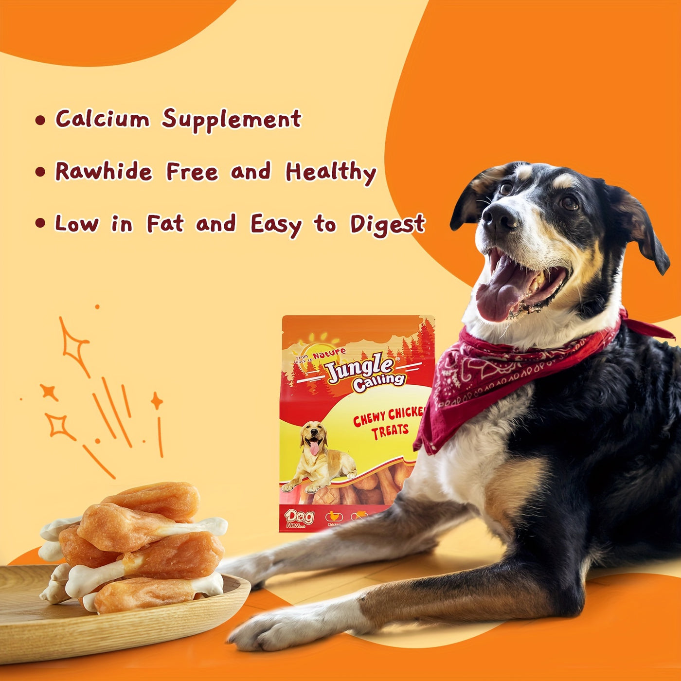Chewy Chicken Dog Treats Rawhide Free Real Chicken Calcium Bone Cleans Teeth Freshens Breath Natural Dog Training Treat 21oz 31oz