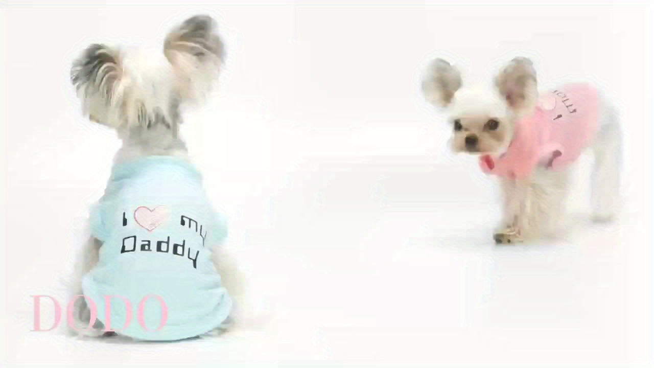 Set of 4 Dog T-Shirts – "I Love My Mom" Embroidered Sleeveless Vest for Small Medium Large Dogs, Breathable Summer Pet Shirts, Cute Dog Clothes Gift Set