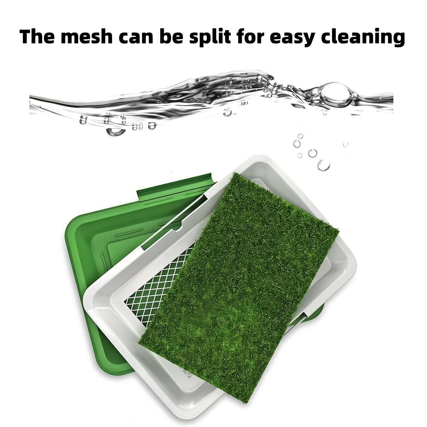 Dog Potty Training Mat with Artificial Grass Non-Slip Tray Splash-Proof Indoor Puppy Potty Box Odor-Free Dog Pee Mat for Home Travel Camping