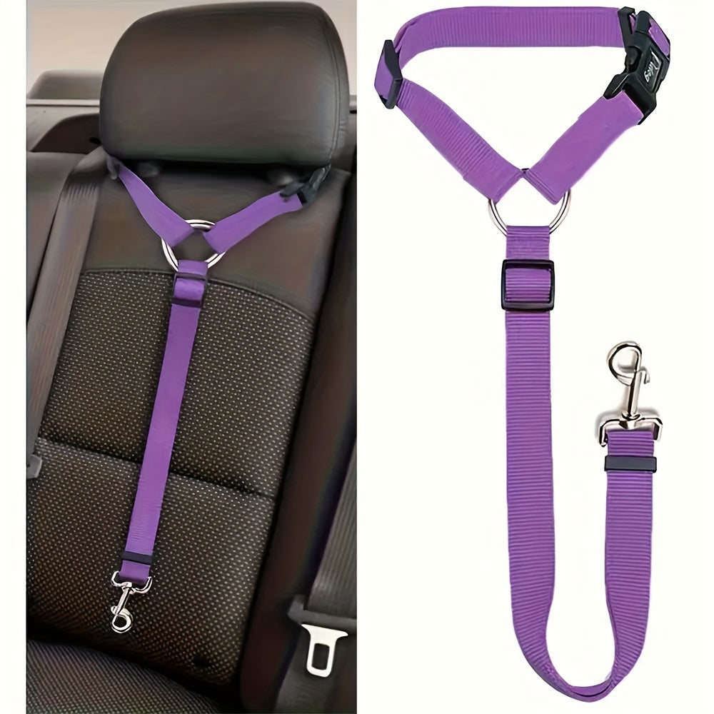 Dog Seat Belt for Car – Adjustable Pet Car Safety Tether Leash with Buckle Attachment for Secure Vehicle Travel, Compatible with Most Cars for Small Medium Large Dogs