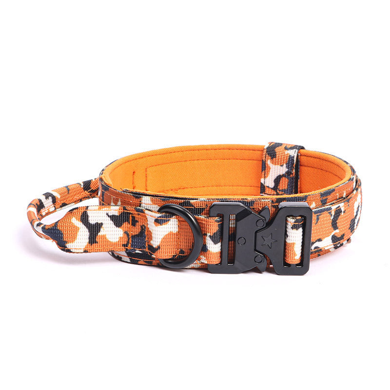 Heavy Duty Tactical Dog Collar with Handle & Quick-Release Metal Buckle - Wide Nylon Collar for Medium & Large Dogs, M/L/XL, Training Outdoor Agility Search Rescue