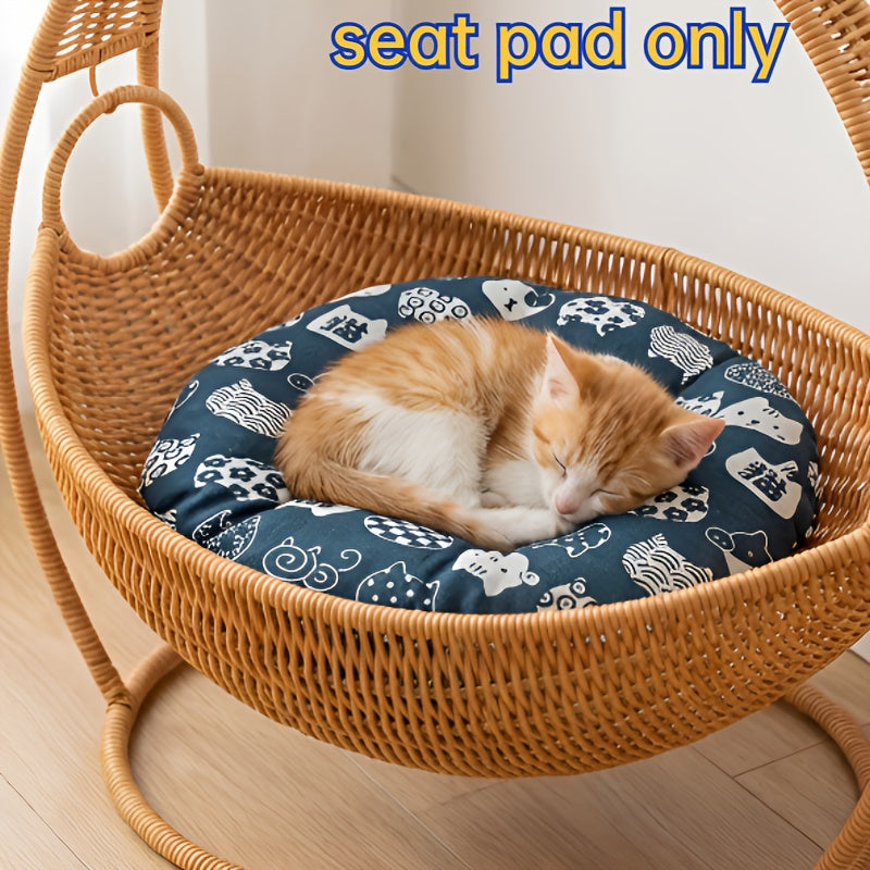 Large Handmade Cat Hammock Cushion Breathable Handwoven Hanging Mattress with Soft Bed Pad - Scratch-Resistant Polyester Cushion for Cat Basket Beds Swing Beds & Hanging Hammocks