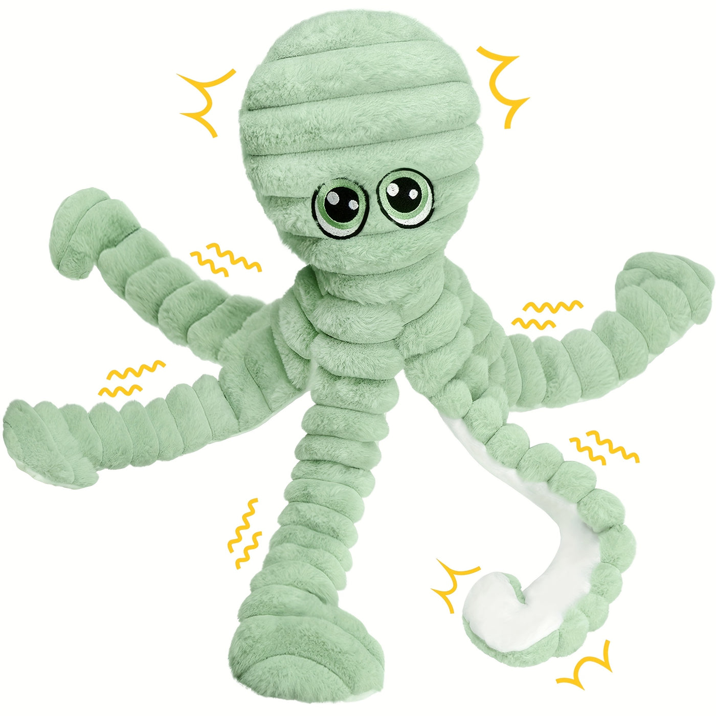 Squeaky Octopus Dog Toy – Soft Plush Stuffed Chew Toy with Squeaker for Small Medium Large Dogs, Teeth Cleaning, 6 Colors, Cute Puppy Gift