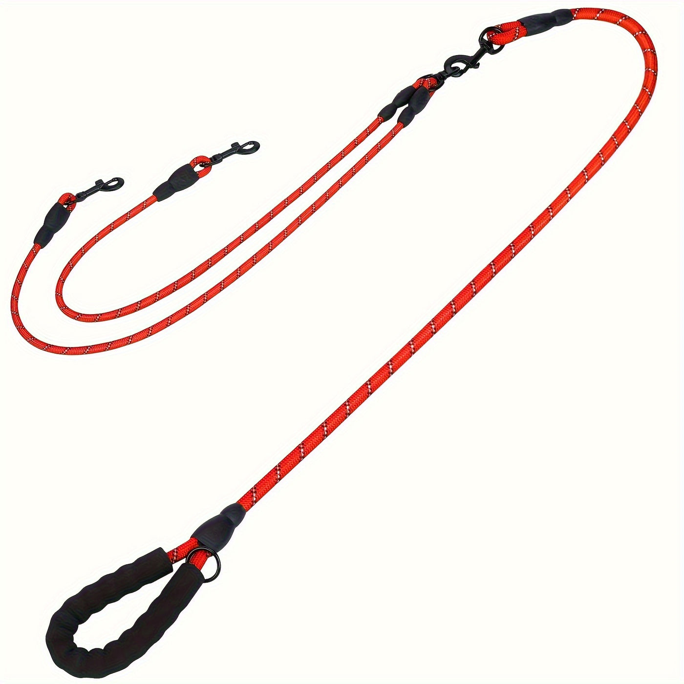 Dual Dog Leash 360° Tangle-Free with Shock Absorber & Reflective Nylon – 78-Inch Double Dog Walking Leash for Two Dogs, Ergonomic Foam Handle, 7 Colors, Small Medium Large Dogs