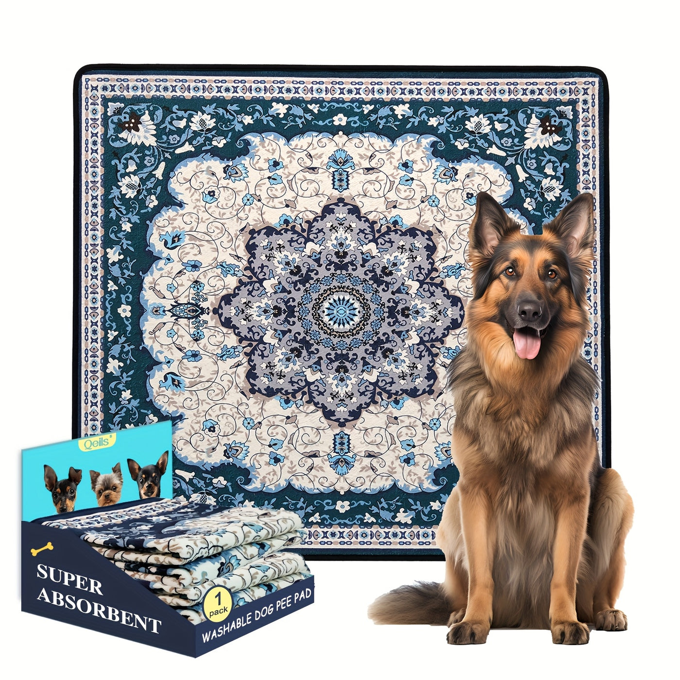 Washable Reusable Dog Pee Pads - Super Absorbent Leakproof Non-Slip Puppy Training Pads for Floor Crate Couch, Multiple Sizes & Patterns, Machine Washable Pet Potty Pads