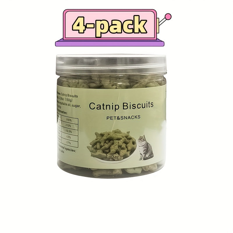 Catnip Cookie Cat Treats for Indoor Cats – Hairball Relief, Dental Health & Stress Relief, Fish-Shaped Natural Bites, 2PCS / 4PCS Value Pack