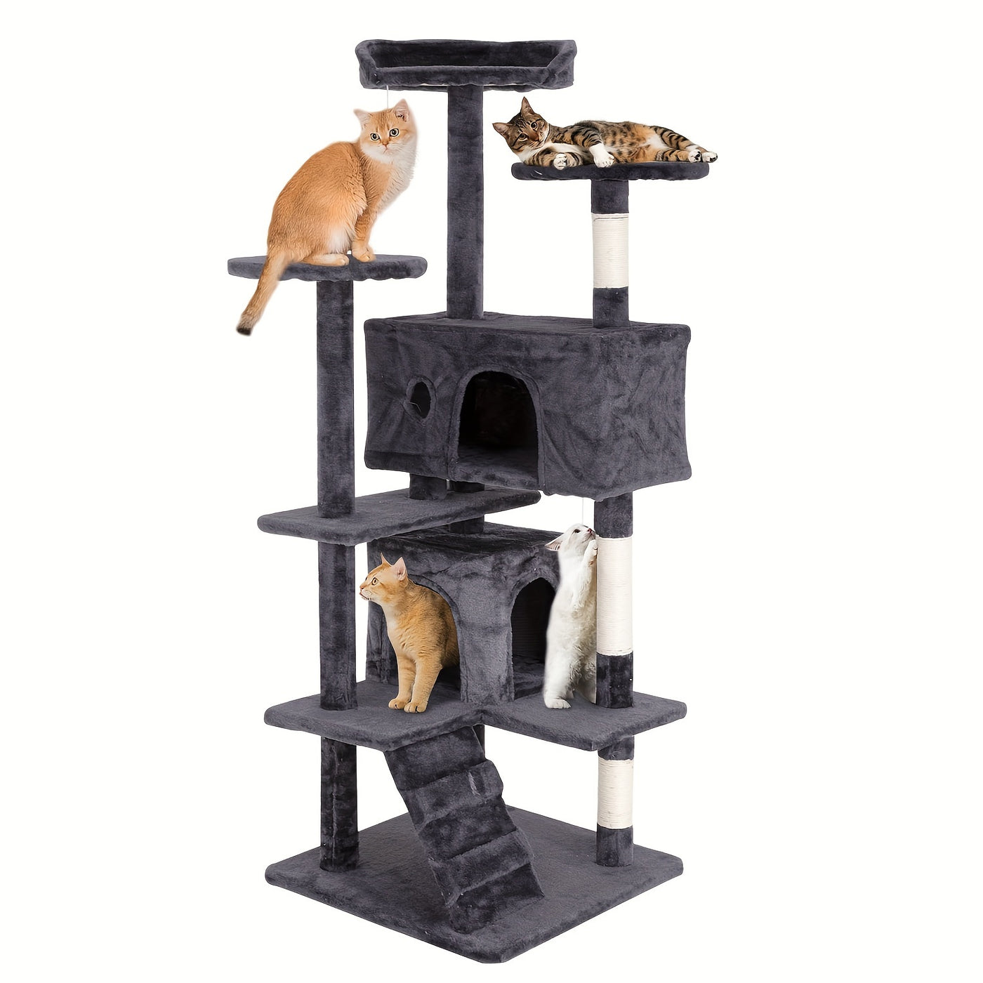 Multi-Level Cat Tree Tower with Scratching Post & Cat House - Indoor Cat Activity Center 22/54/60/70 Inch, Cat Climbing Tower for Kittens & Adult Cats, Easy Assembly