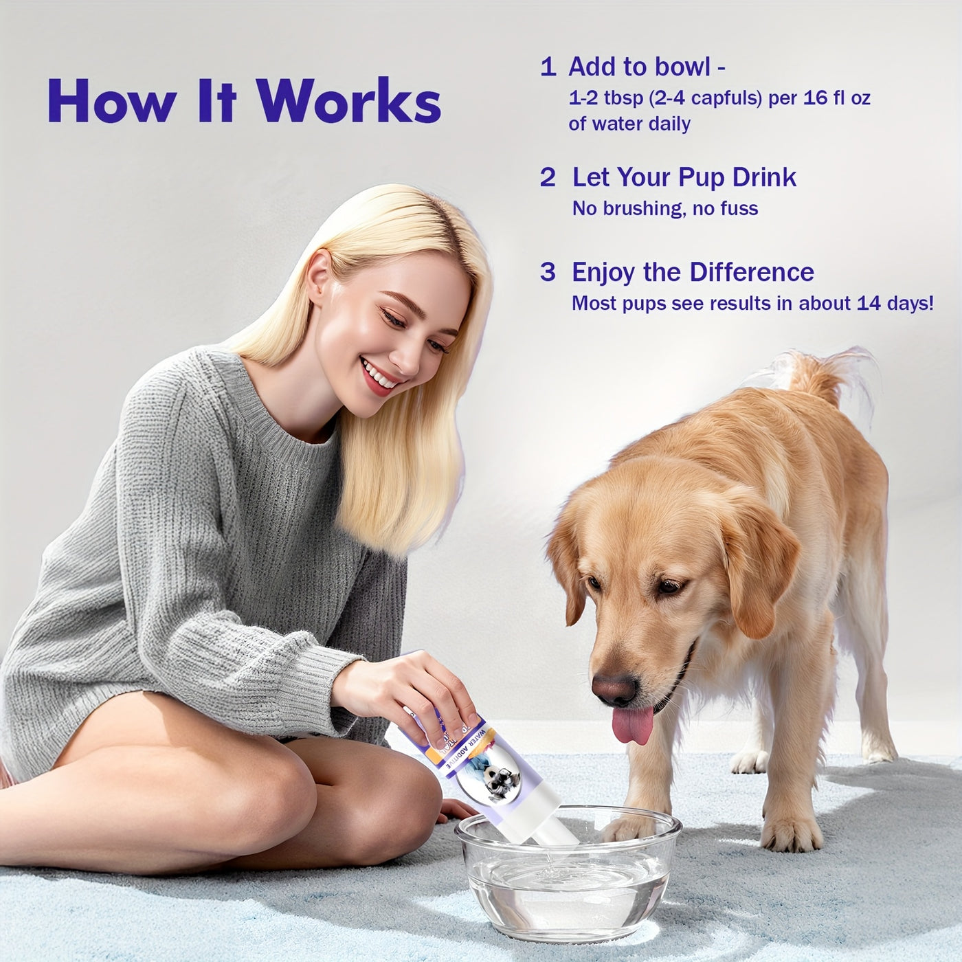 Dog & Cat Water Additive Dental Rinse – No-Brush Teeth Cleaner, Plaque & Tartar Control, Breath Freshener Mouthwash for Pets, 250ml Daily Oral Hygiene Formula